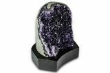 Deep Purple Amethyst Geode With Wood Base - Uruguay #342794-2